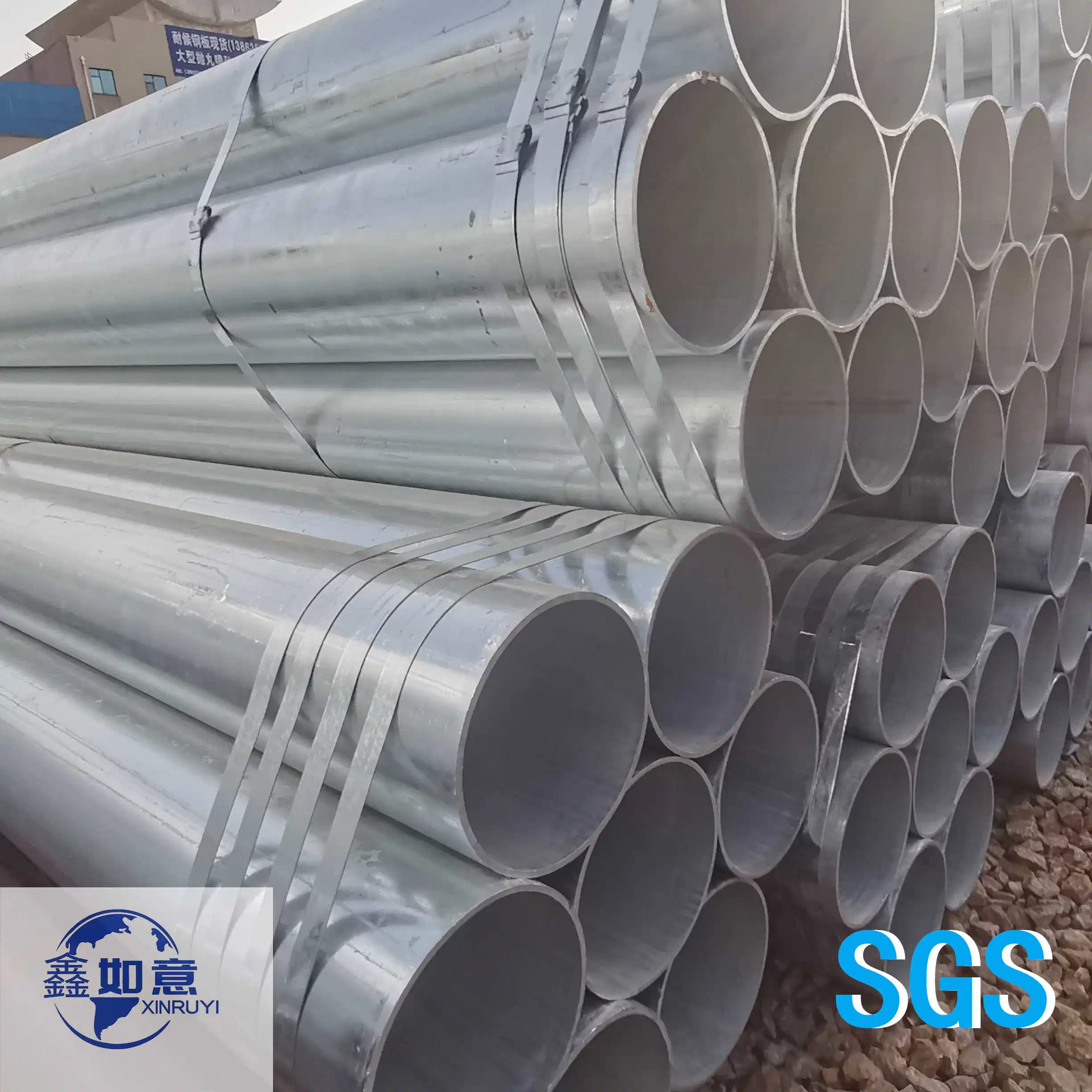 Zinc Coating Layer 120 Micron Low and Midle Carbon Mild Soft Steel Pipe for Heat Exchanger