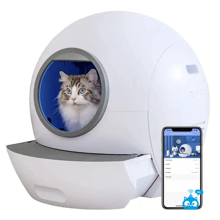 Esterilización inteligente Smart sensor desinfección de la bandeja de basura Cat Caja automática Limpieza Teléfono WiFi Control remoto Aseo Cat Luz UV indicador Caja de basura de gato