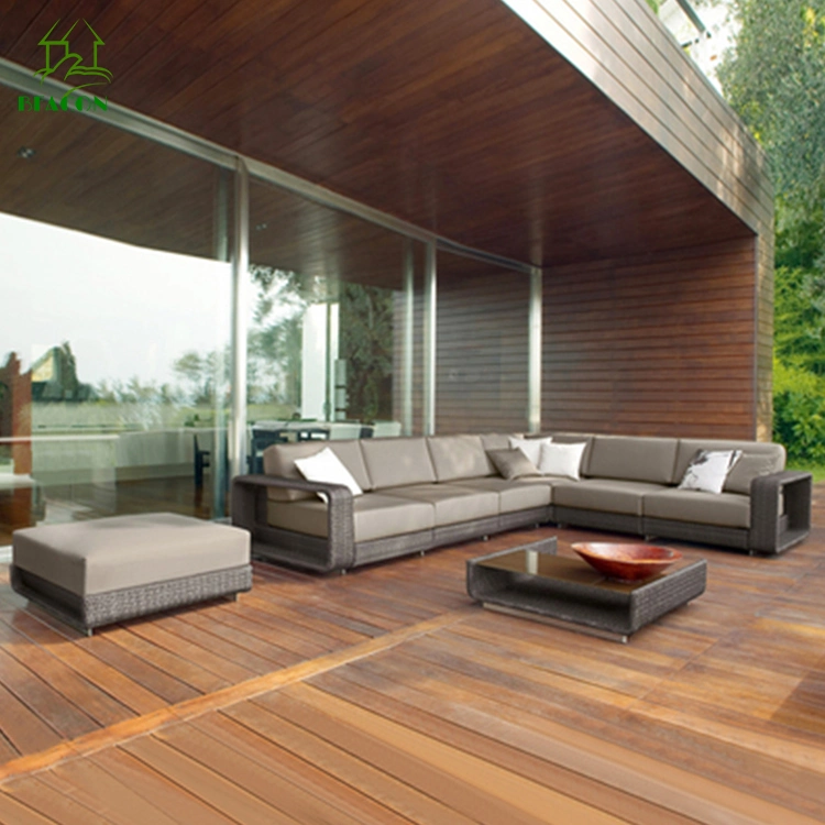 Garten Im Freien Große Terrasse Luxus-Möbel Weben Seil Runde Form Sofa-Set