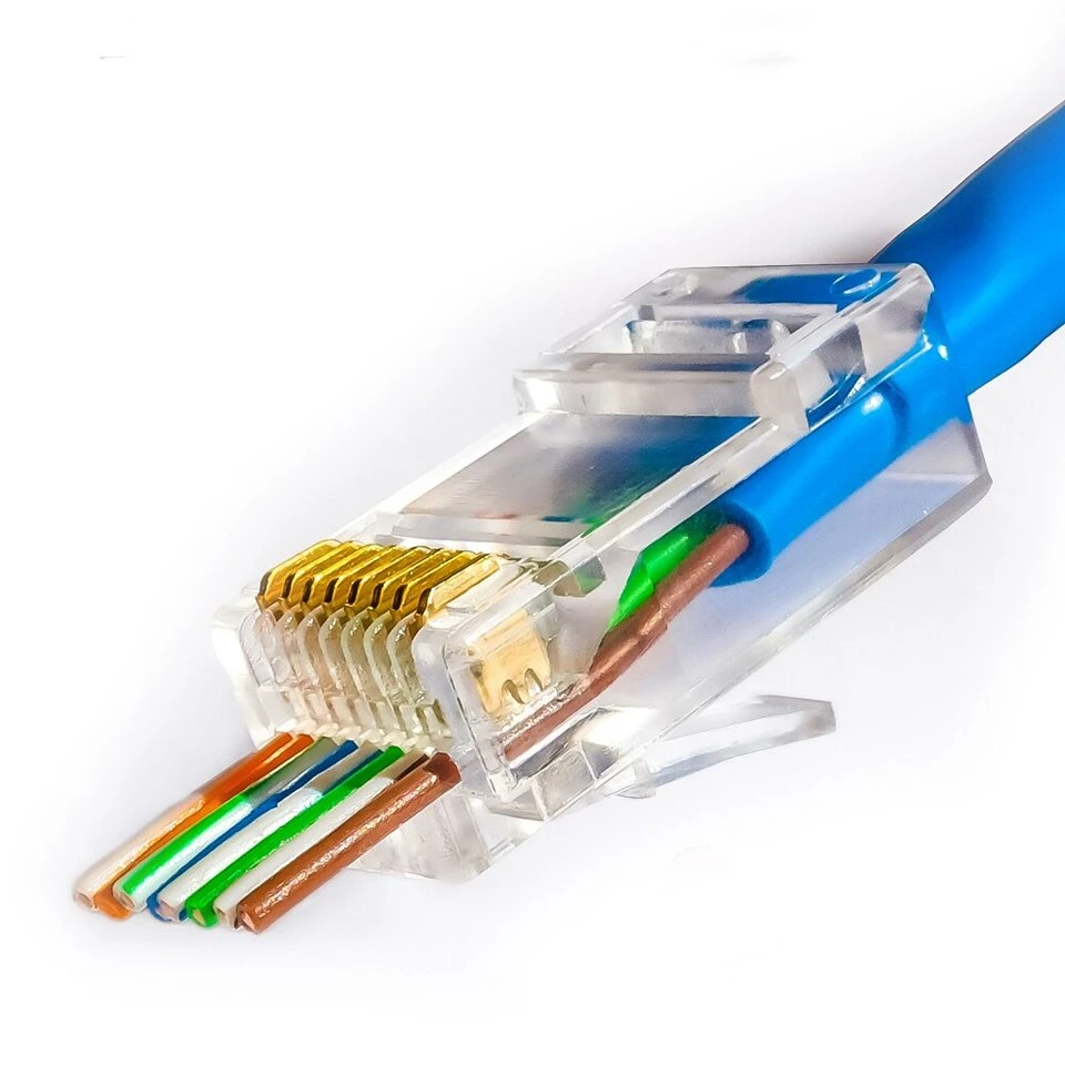 RJ45 CAT6 8p8c Feed Through Connector CAT6 Shielded RJ45 UTP