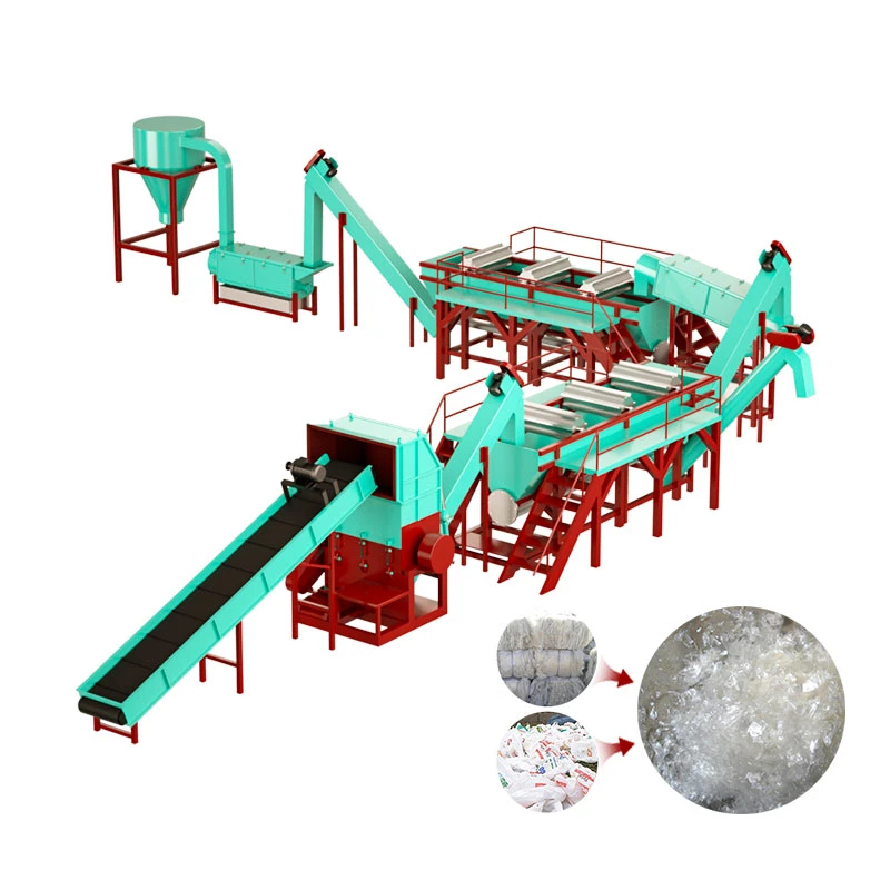 Cost of Plastic Recycling Machine PP PE Agriculture Film Woven Jumbo Big Bags Washing Line