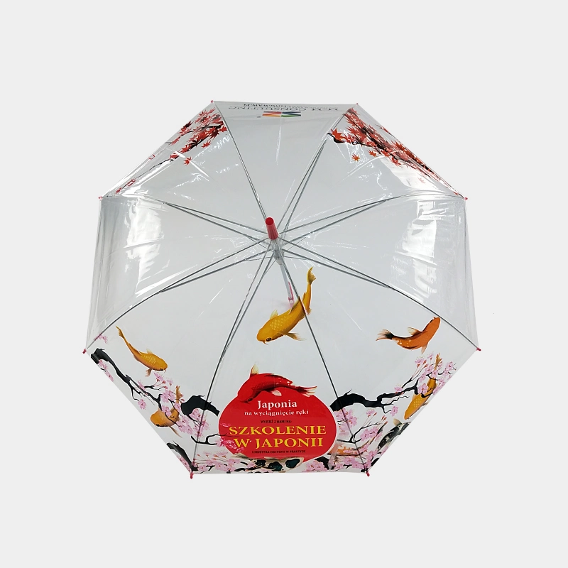 أعلى طباعة مظلة شفافة مستقيمة مع شعار مخصص