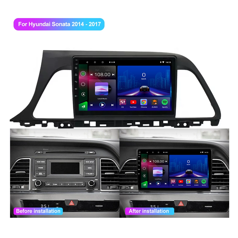 Jmance 9 pouces voiture lecteur DVD Audio voiture Double DIN Avec radio de voiture Mirror-Link pour Hyundai Sonata 7 2014 - 2017