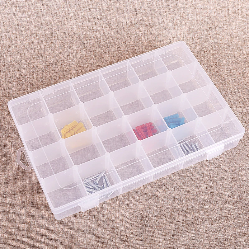 Clear Plastic Organizer Jewelry Box Bead Storage Container Case with Removable Dividers