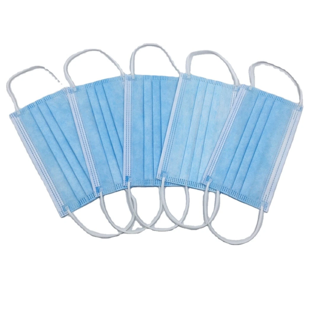 50 PCS Non Woven Anti Pollen Protective Pleated Disposable Earloop 3 Ply Mask