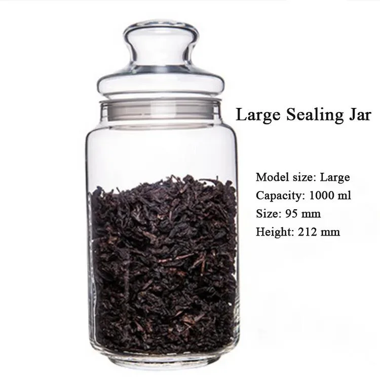 Whole Sale Round Glass Food Scented Tea Storage Jar with Lid