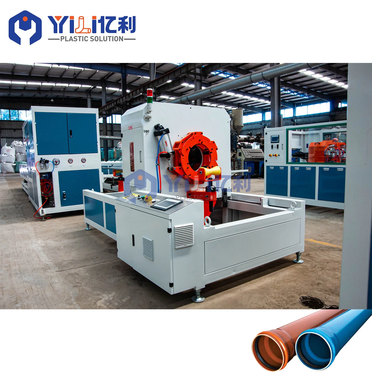 Plastic PVC/CPVC/UPVC Water& Electric Conduit Pipe/Tube (extruder, haul off, cutting winding, belling) Extrusion/Extruding Making Production Line Machine