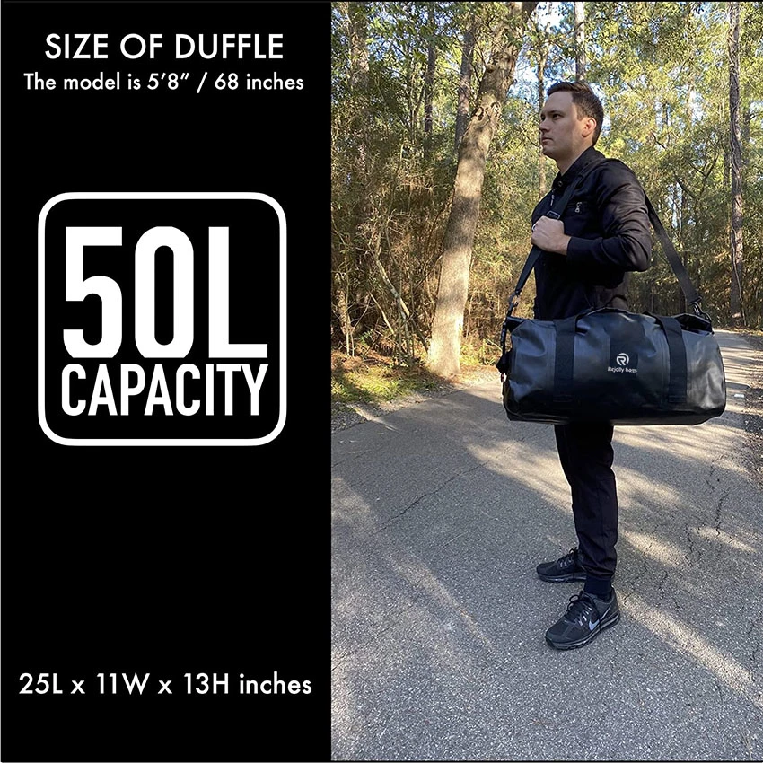 50L Sac étanche Duffle avec poignée durable, sac à dos sec et sac de moto.