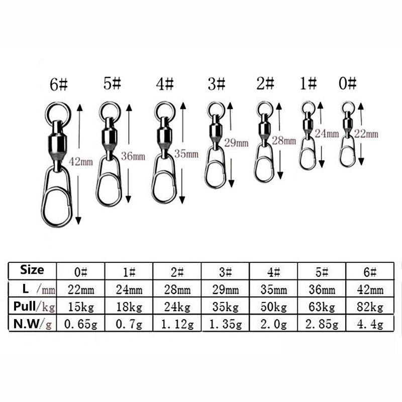 Boat Fishing Iron Plate Connecting Snap Ring Copper Stainless Steel Bearing Swivel 8-Character Ring High-Speed Lure Accessory