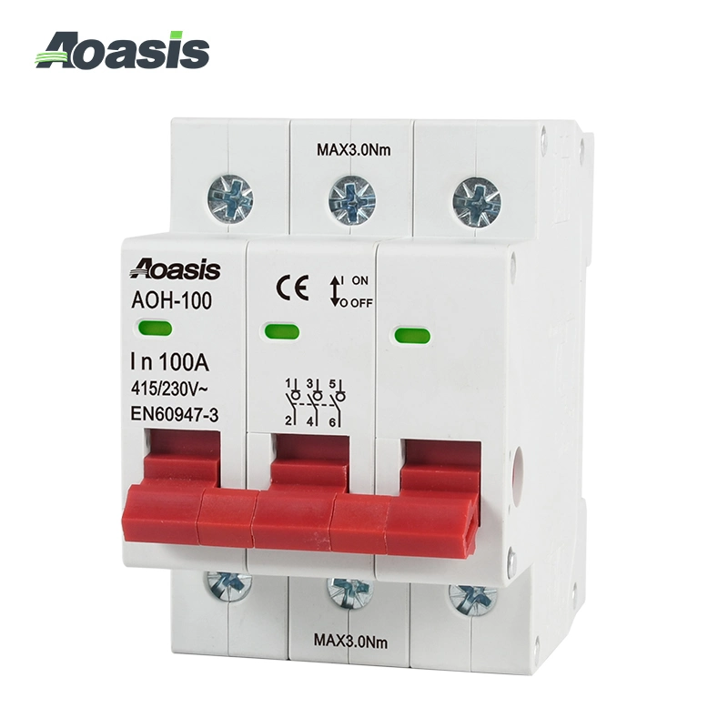 Aoasis Aoh-100 Th37-7-5 Type DIN Rail Isolation Switch Circuit Breaker 3p Msd