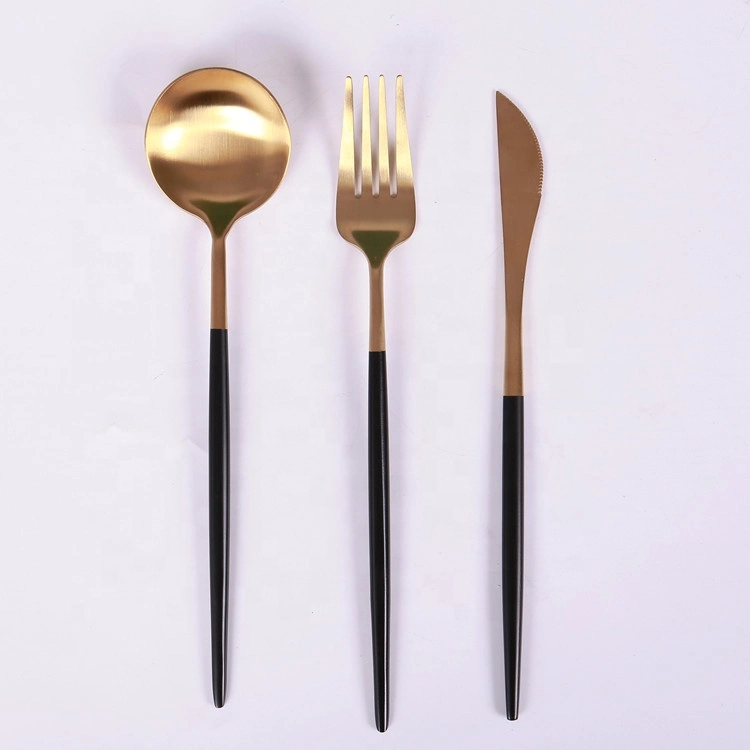 Luxury Gold Cutlery Stainless Steel Spoon Fork Knife Set