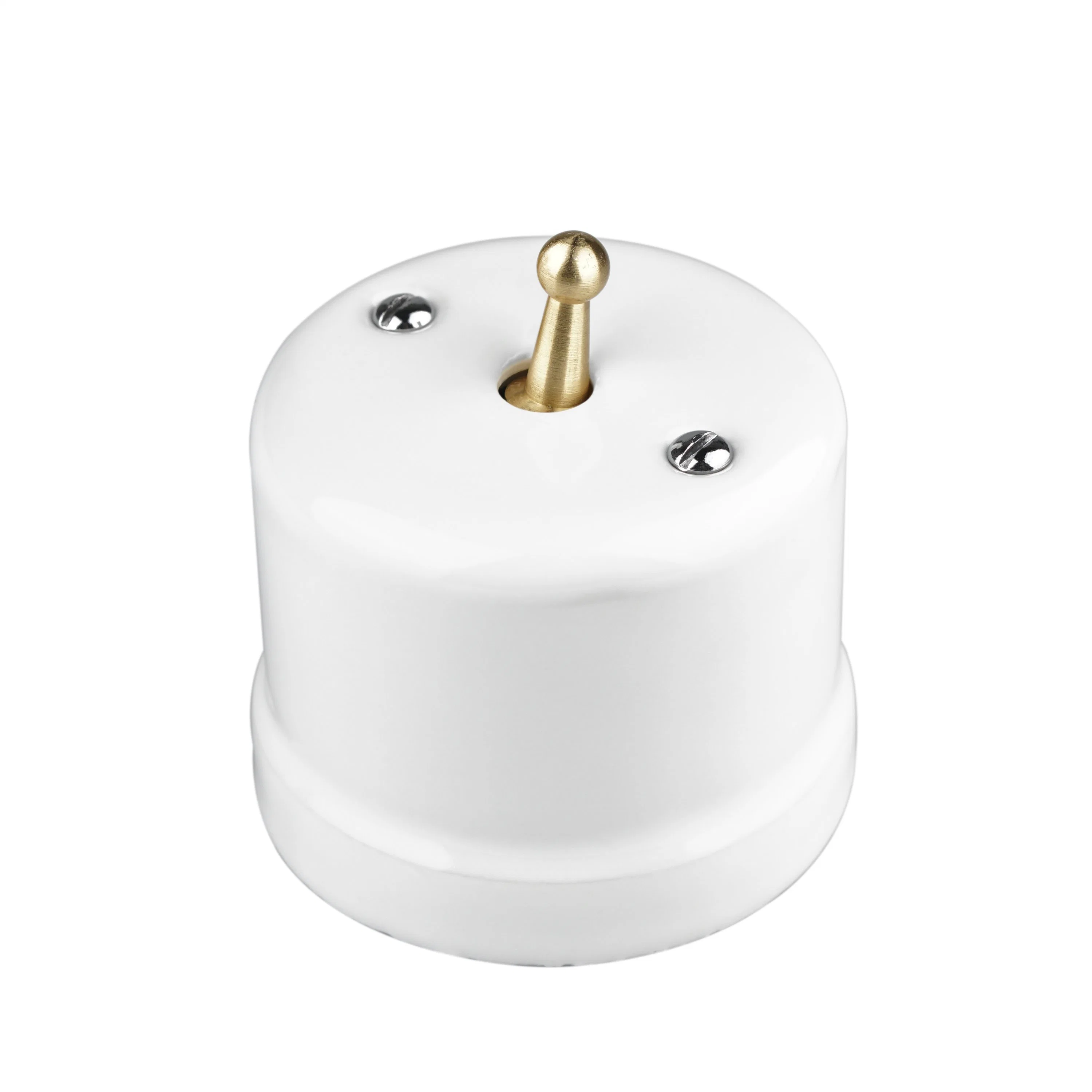 2 Gang Porcelain Toggle Switch Socket Ceramic Retro Electrical Wall Socket with CE Certificate