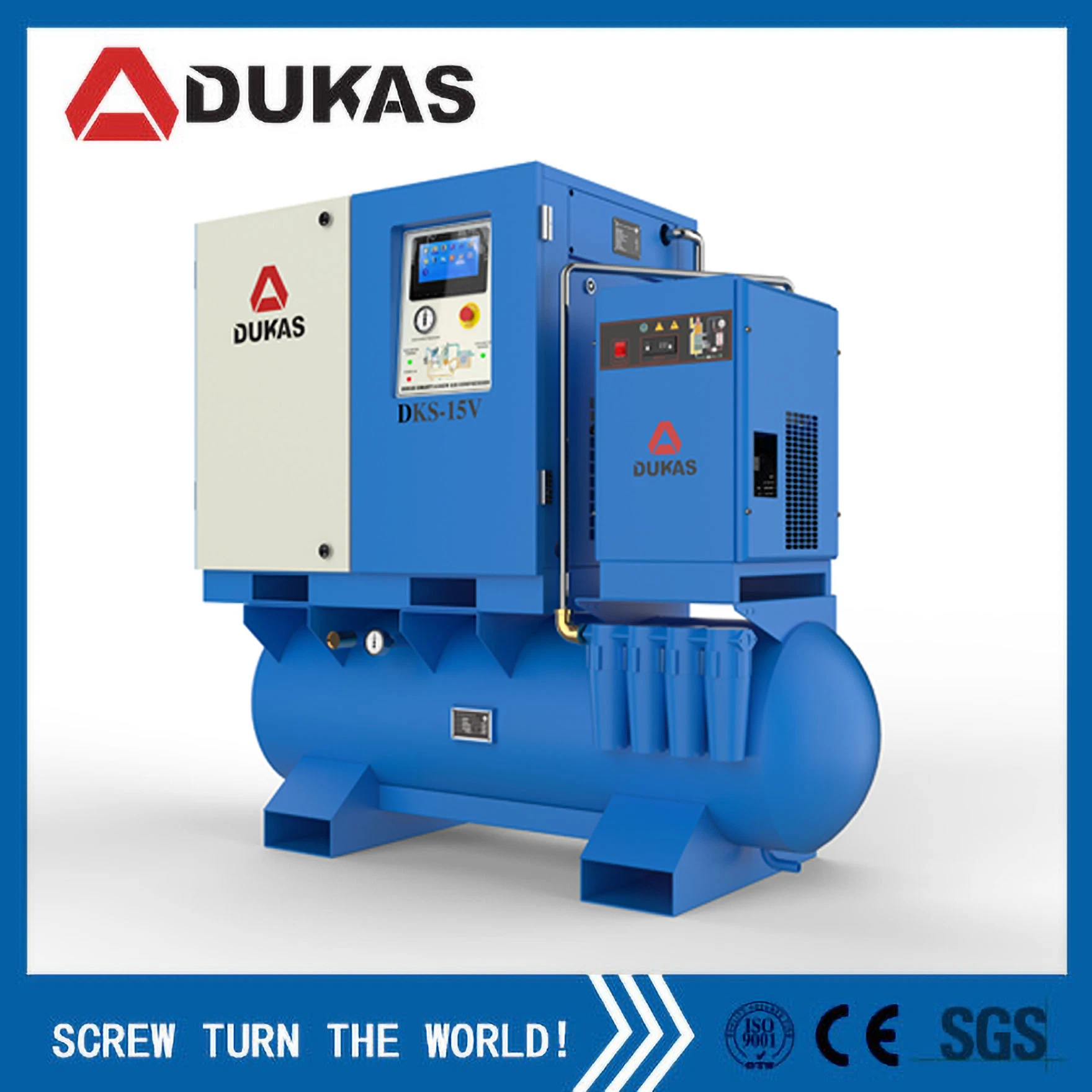 15kw/20HP Pm VSD 16bar 4-in-1 Screw Air Compressor for Fiber Laser Cutting Machine