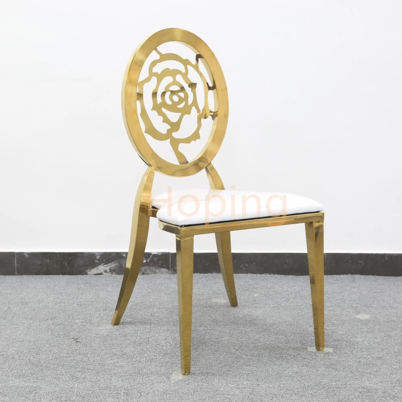 Modern Outdoor Wedding Event Party Furniture Folding Gold O Stainless Steel Dining Chair