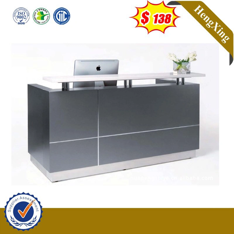 Modern White Reception Counter Wooden Service Desk Front Table