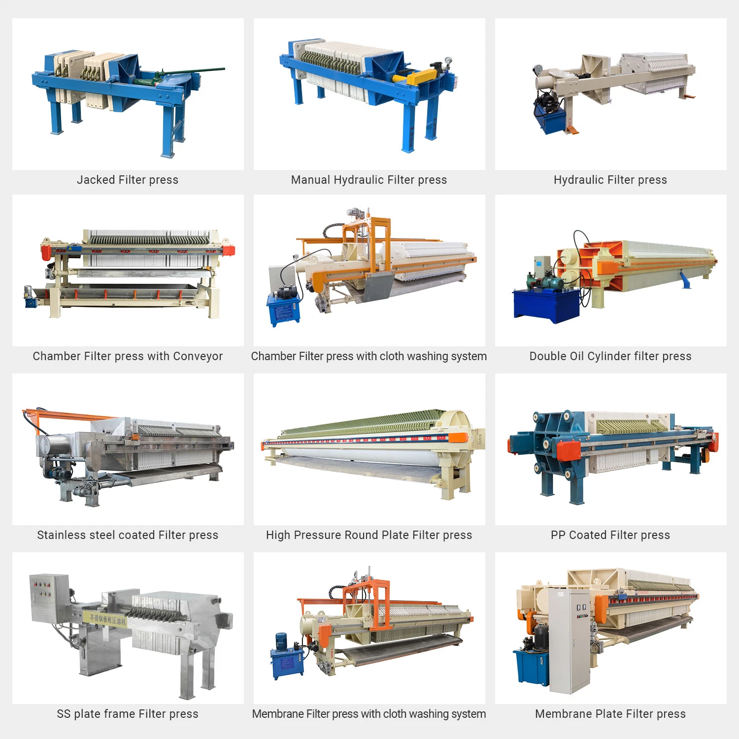 High quality/High cost performance  Filter Press Manufacturer Use for Industry Sewage Treatment / Chamber Filter Press / Membrane Filter Press / Plate and Frame Filter Press