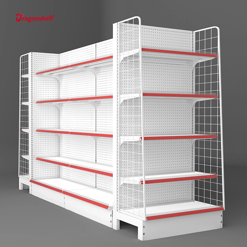 Fruits and Vegetables Supermarket Shelf Grocery Store Rack Df White Shelves for Warehouse Supermarket