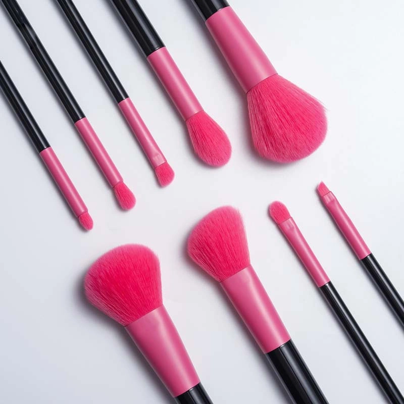 New Fashion Luxury Pink Color Makeup Brush Set Private label Cosmetics Kits 9PCS in One