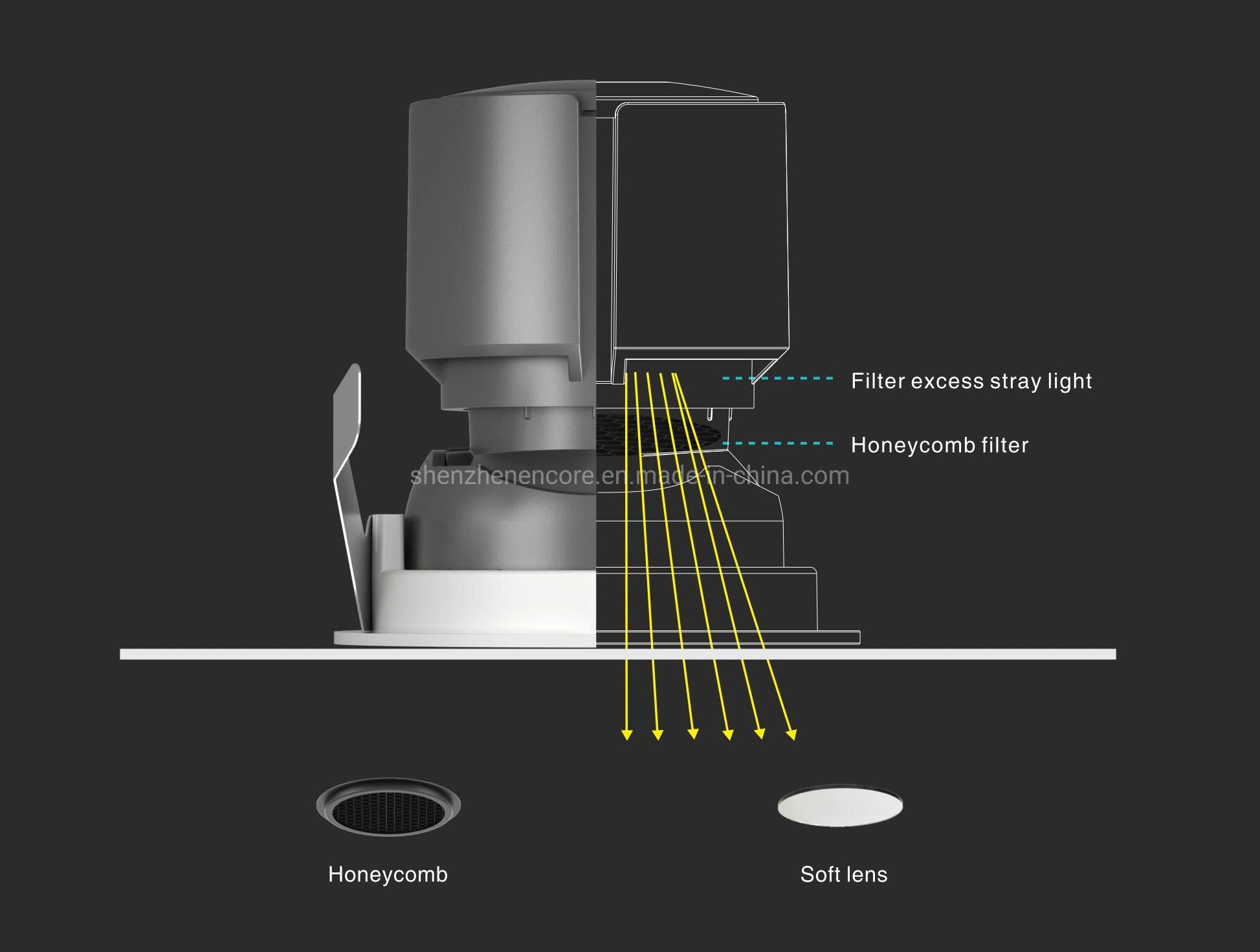 Ultrathin Hotel Indoor Waterproof IP44 Light Ug10 Round Light Anti Glare Recessed Spotlight Dimmable COB LED Down Light