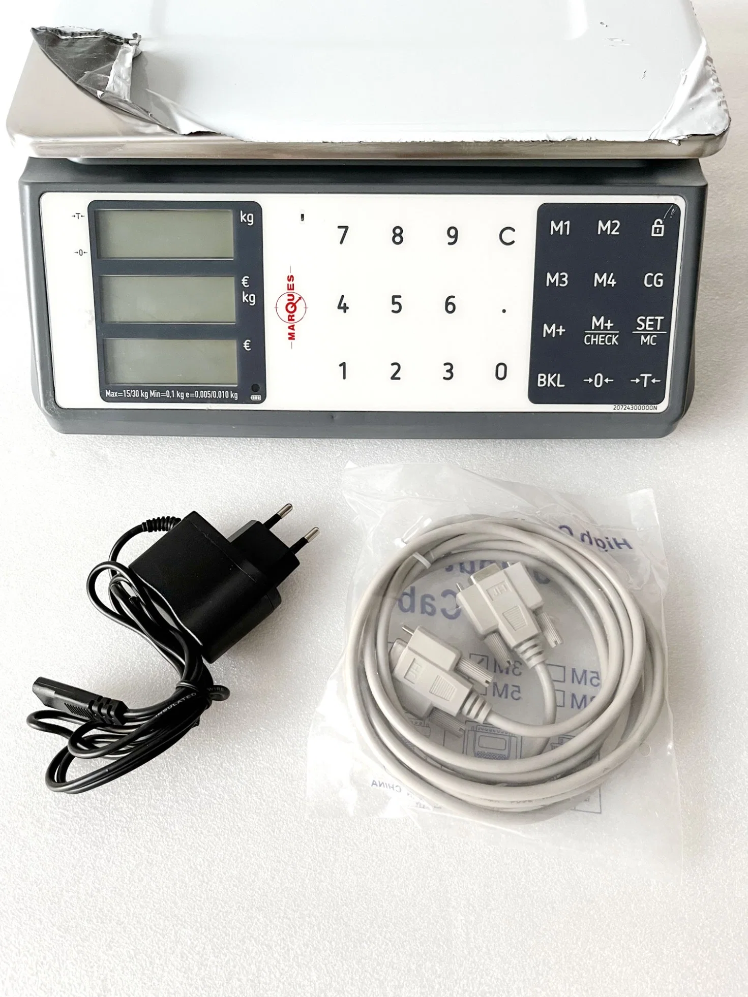 15kg 30kg LCD Screen Stainless Steel Weighing Electronic Scale with Change Calculation and Internal Rechargeable Battery