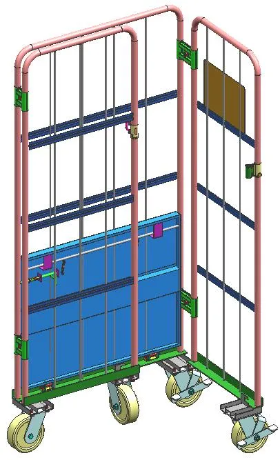 Heavy Duty Foldable Roll Cage Lockable Rolling Steel Workshop Trolley Metal Storage Cage Tray