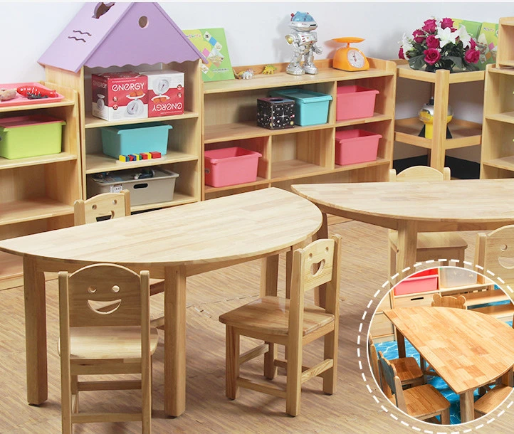 Kindergarten Kinder′ S Half Round Tisch Gummi Holztisch