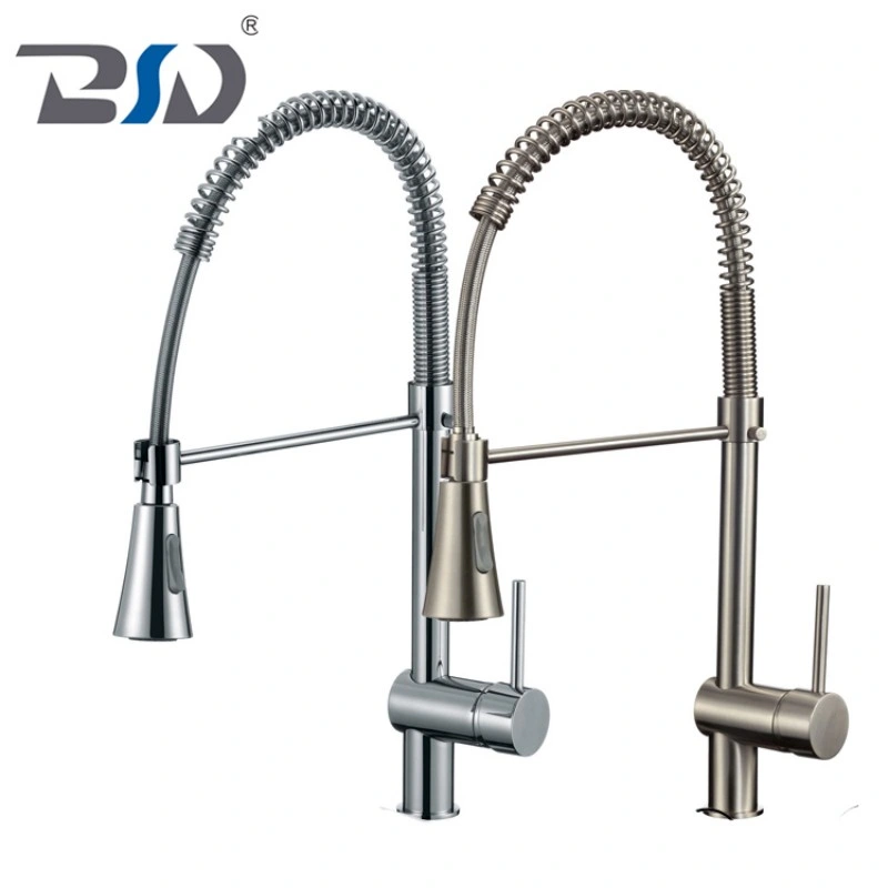 Modern Brushed Nickel Kitchen Faucet Pull out Single Handle Faucets