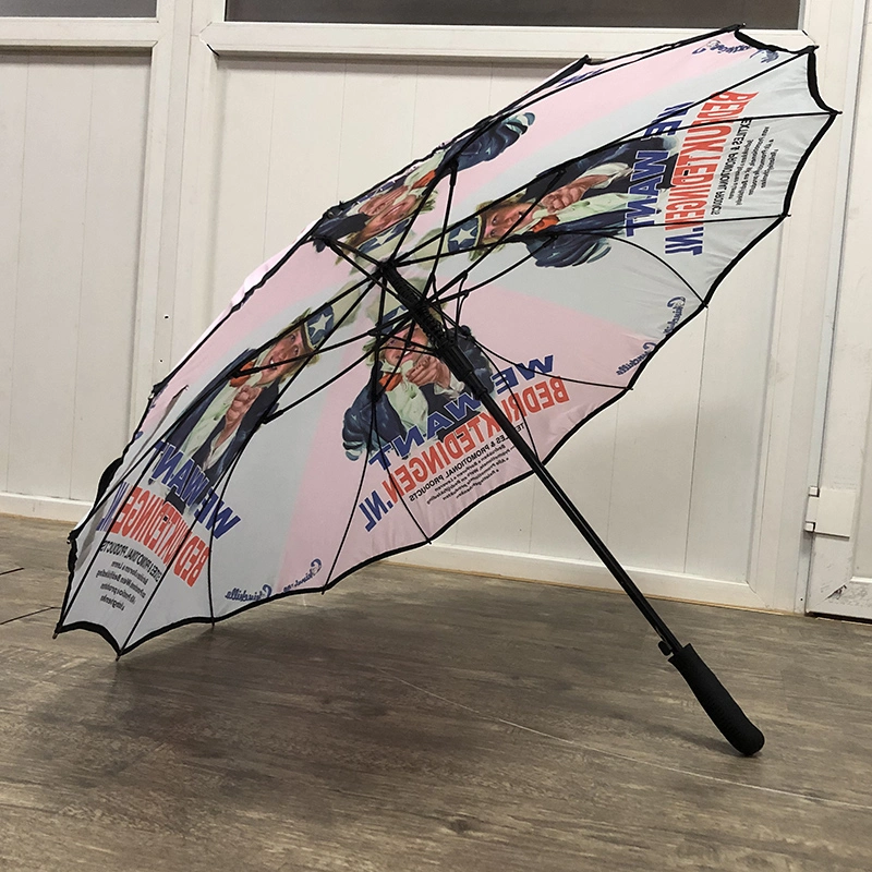 Promotional Full Panels Custom Digital Printing Only One Piece Cover Straight Umbrella