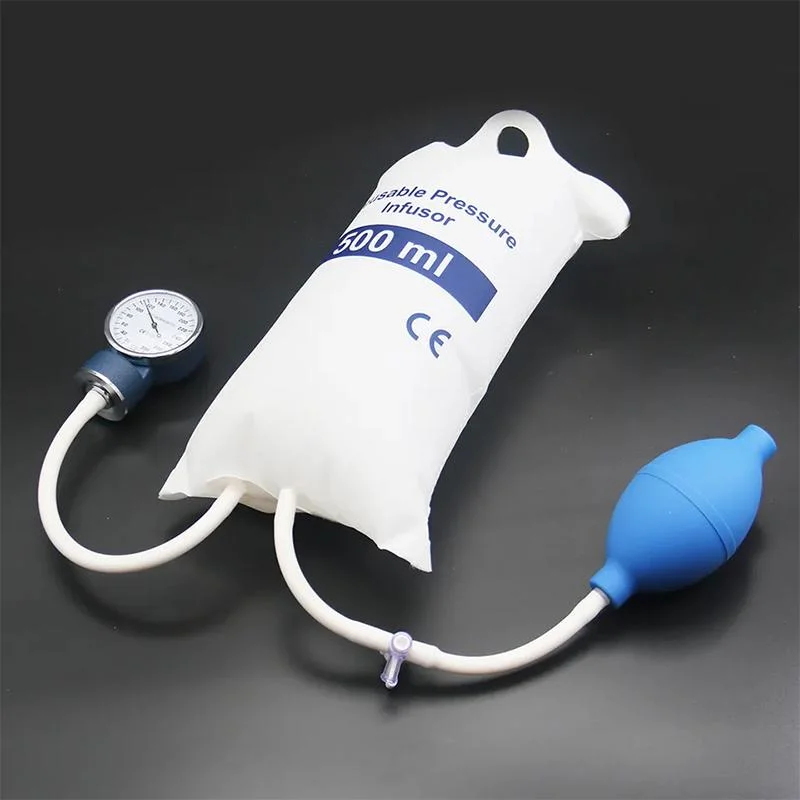 Manguito de infusión de presión sanguínea/bolsa de presión 1000ml con manómetro y mano Bomba de bola