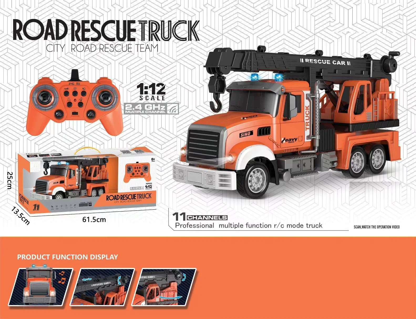 Remote Control Road Rescue Truck 2.4G Construction Vehicle