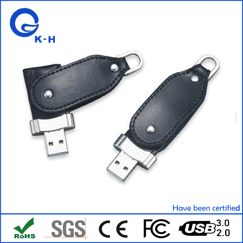 Customized Logo Pendrive Leather USB 3.0 Flash Drive Wedding Gift