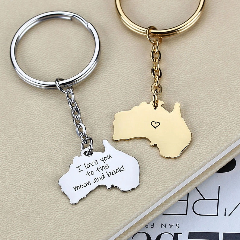 Comercio al por mayor país de África Australia personalizados Llavero Llavero de regalo decoración personalizada