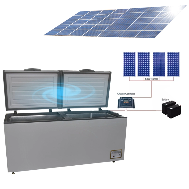 Puerta plegable horizontal a baja temperatura de gran capacidad de almacenamiento de helado del congelador Solar