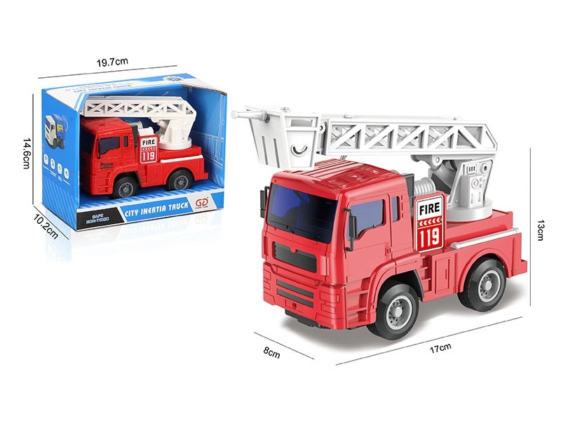 Plastic Car Toys Friction Power Fire Truck Toy Gift for Kids