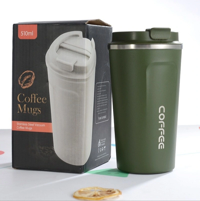 Tragbarer 380ml/510ml Edelstahl Kaffee-Thermosbecher für Auto Reisen Werbegeschenk