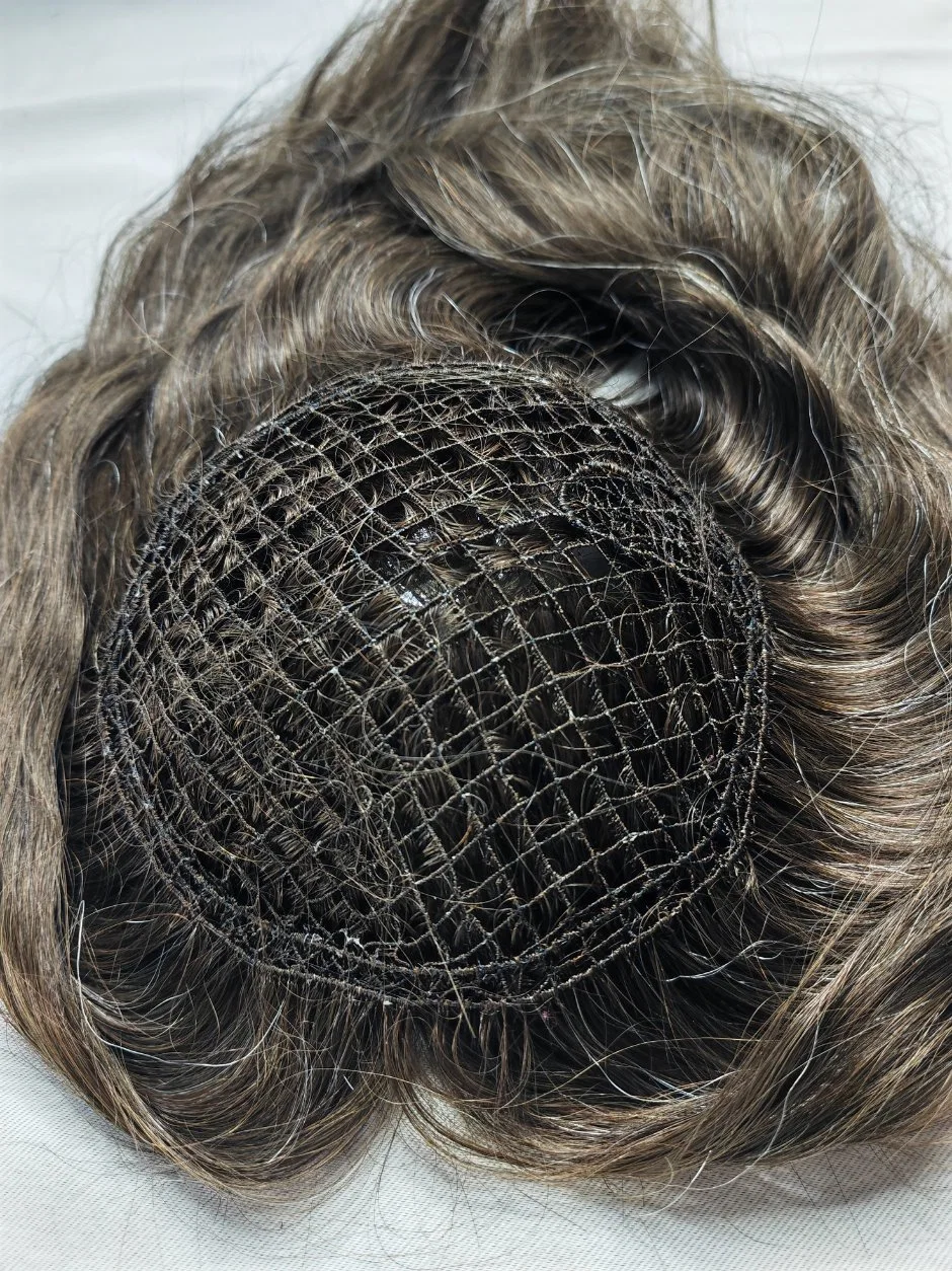 Most-Natural Custom-Made Remy-Human-Hair Integration Hair System Made of Fish-Net