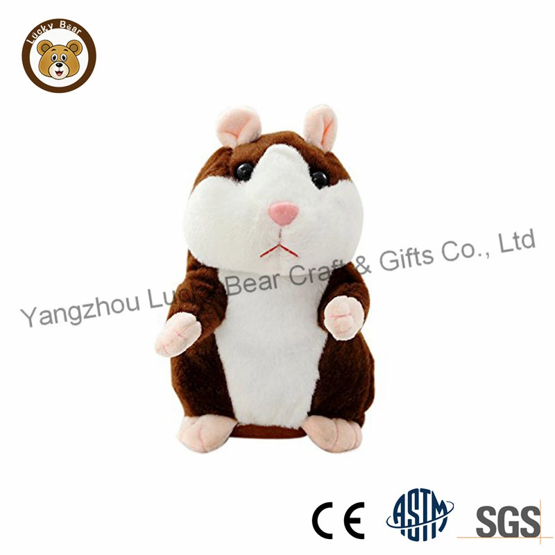 Plush Hamster Electric Toy with Sound Repeat and Talk