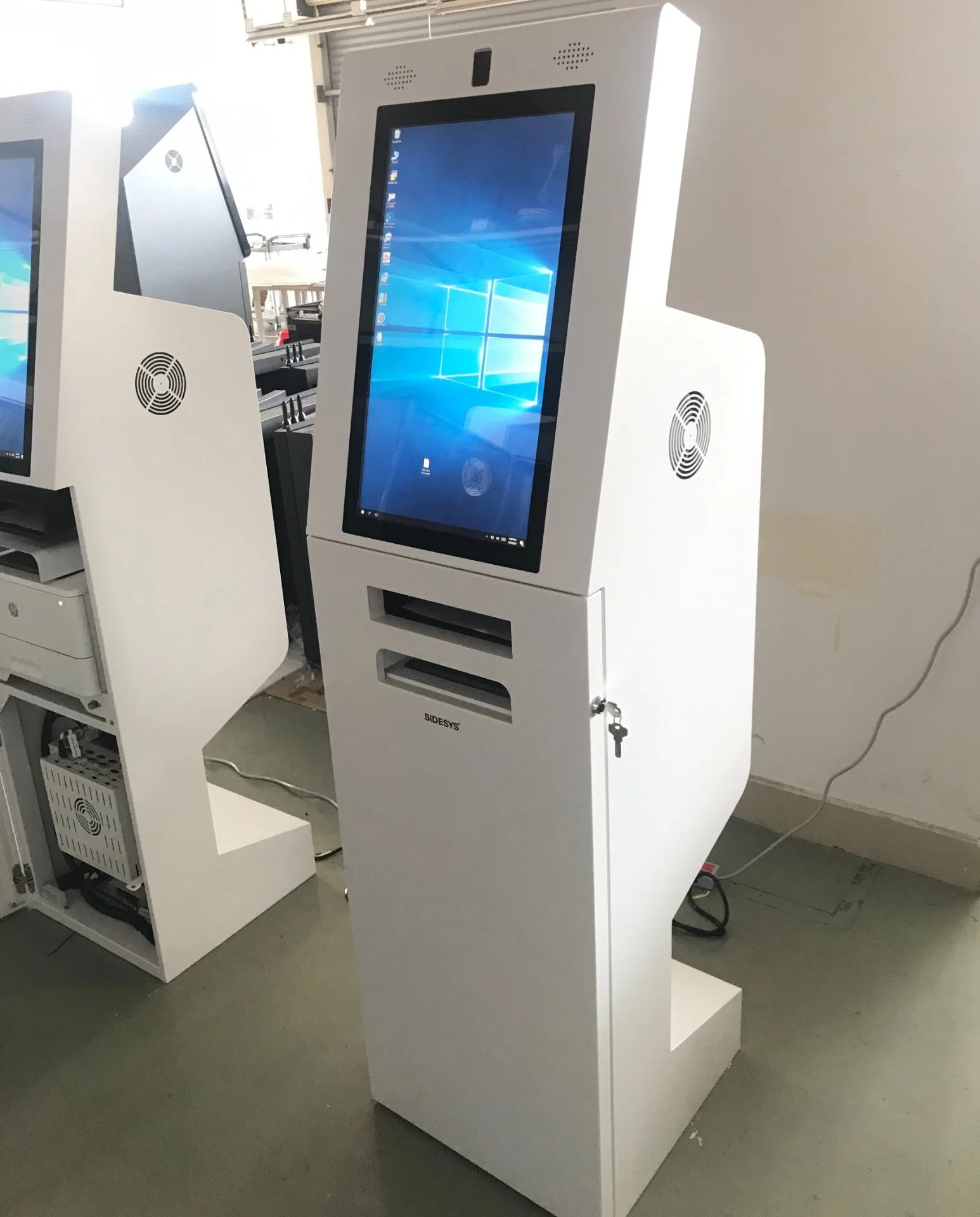 Touch Screen Interactive Kiosk with Metal Keyboard and A4 Laser Printer