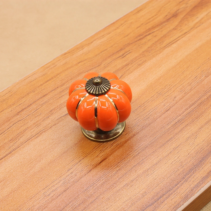 Gabinete de calabaza de cerámica Vintage perillas de las perillas de puertas de Cocina Inicio Tira y asas para cajón del aparador aparador