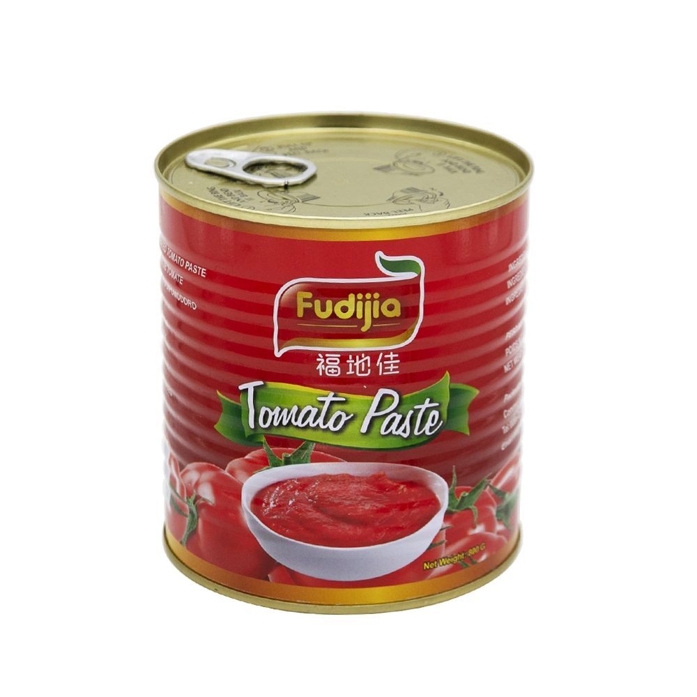 2023 Colagem de tomate de alta qualidade Tin tamanhos 70 g a 4,5 kg Pasta de tomate enlatada