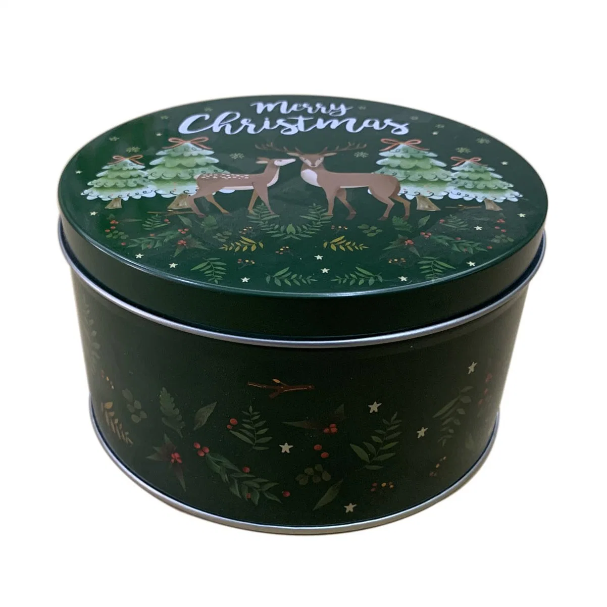 Popular Round Tin Can Candy Christmas Metal Gift Box Set