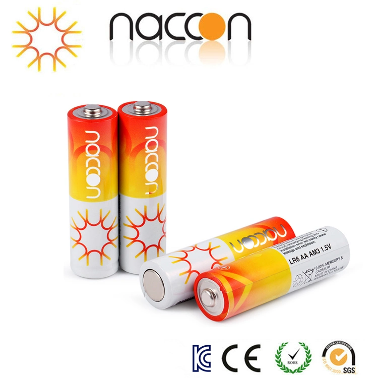 Factory Reasonable Price Am3 Lr6 AA Size Aluminum Jacket Alkaline Battery AA Battery with RoHS Kc Certificates