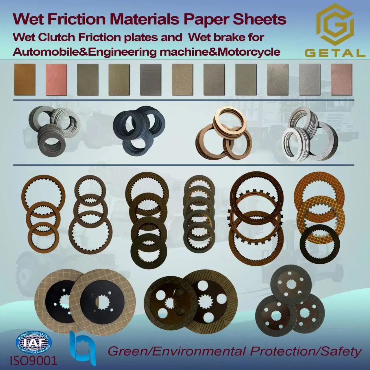 A parte automática de fibra de carbono Wet Paper-Based materiais de fricção de freio para embreagem&amp;