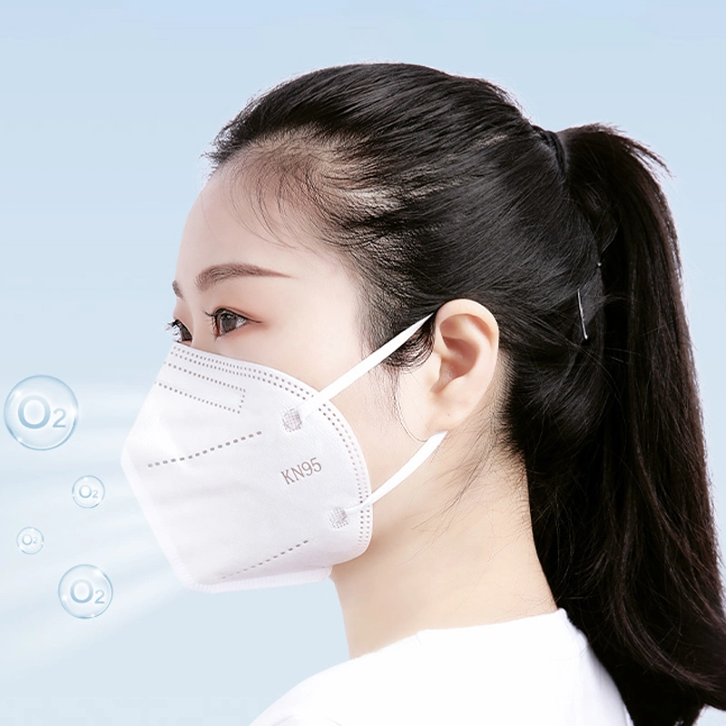 Two Layers of Non-Woven Cloth, Two Layers of Melt-Blown Fabric, One Layer of Hot Air Cotton 5ply KN95 Face Masks