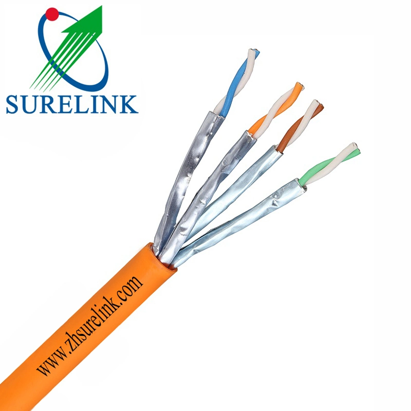 Surelink OEM de fábrica de 4par 23AWG a 1000MHz de alta velocidad de cable LAN Cable Ethernet pasar la prueba de Fluke 305Rollo m s F/UTP FTP FTP/SFTP SF/UTP Fftp SSTP CAT7 CAT6 CAT6A