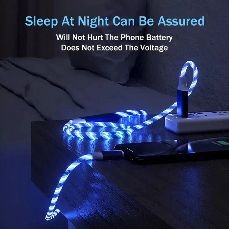 Night Flash LED Light Mobile Fast Charger Data Cable for Type C Phones