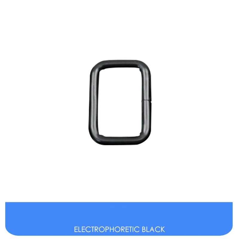 Electrophoresis Black 3.8mm Iron Ring Square Buckle Ring Clothing Belt Metal Connector