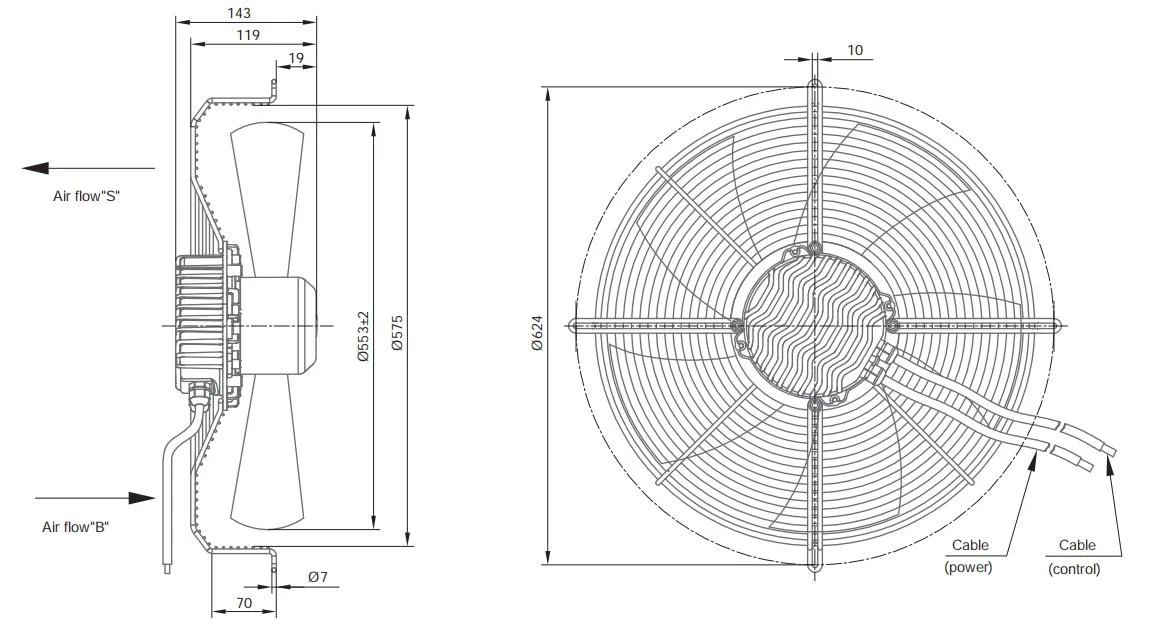 Sistema HVAC Ventilador axial de escape ac centrífugo curvado hacia atrás Para ventilación de aire de edificios y máquinas