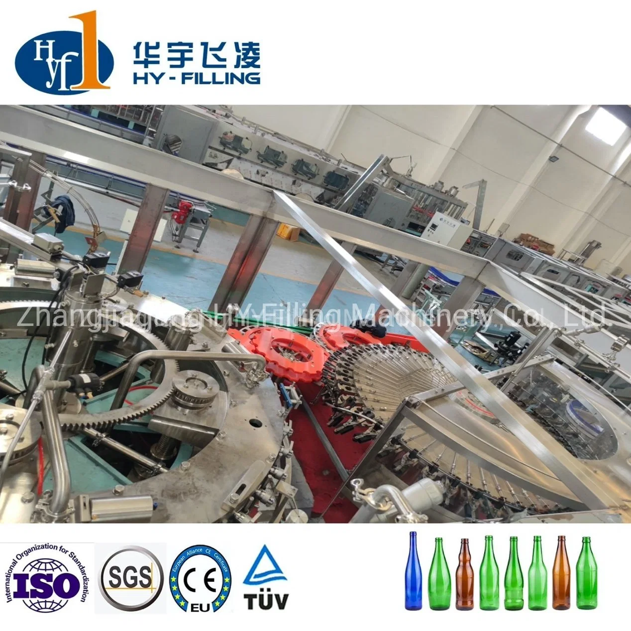 Fully Automatic Glass Bottle Alcohol Drink Whisky Vodka Washing Filling Capping Red Grape Wine Spirits Liquor Rinsing Bottling Sealing Labeling Machine