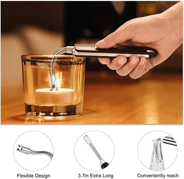 USB Lighter with Upgraded LED Battery Display Safety Switch Rechargeable Flameless Plasma Windproof Pocket Size for Candle Cooking Bbqs Fireworks